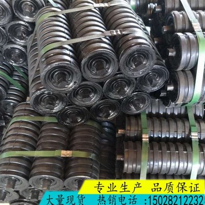 专业生产输送机槽型托辊89*60z0缓冲托辊组三连串橡胶托辊拖轮滚