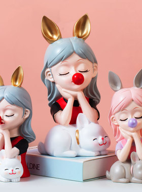 北欧轻奢女c孩摆件创意客厅玄关电视柜酒柜装饰品家居乔迁新居礼