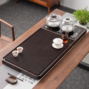办公室家用全自动一体烧水壶实木小茶台 简约高端功夫茶盘茶具套装
