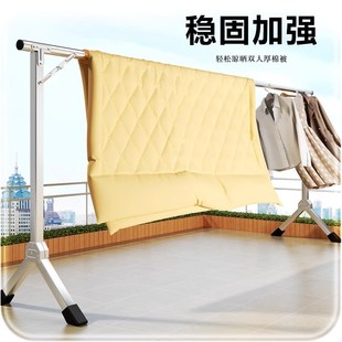 简易晾衣架落地伸缩凉衣杆家用折叠凉衣服卧室挂架宿舍阳台晒衣架