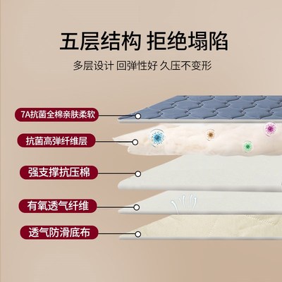 1米2单人床垫子软垫加厚防滑可折叠软硬适中垫褥子床褥垫定制