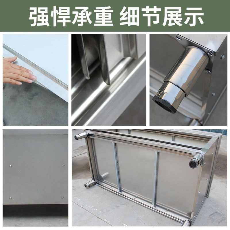 304加厚c不锈钢工作台厨房操作台推拉门置物架面板橱柜切菜台