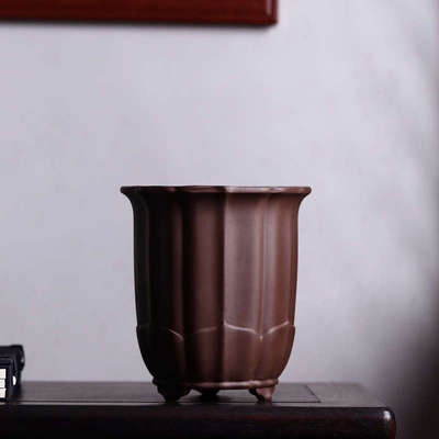 陶中国乡古典家具文人盆盆莲花紫砂花盆盆宜兴形觅兰花盆景古风