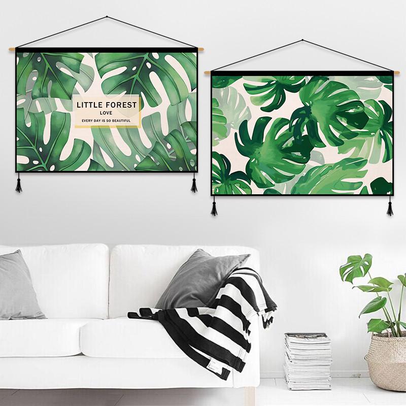 清新装饰画客厅挂毯ins背景墙挂布背景布电表箱遮挡布艺挂画无框