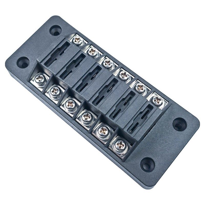 6进6出6路汽车保险丝盒ATO保险丝M4不锈钢螺杆多路汽车2孔螺丝款