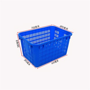 塑料带盖子铁把箩筐 可套式周转箩加厚水果蔬菜箩框长方形铁耳箩