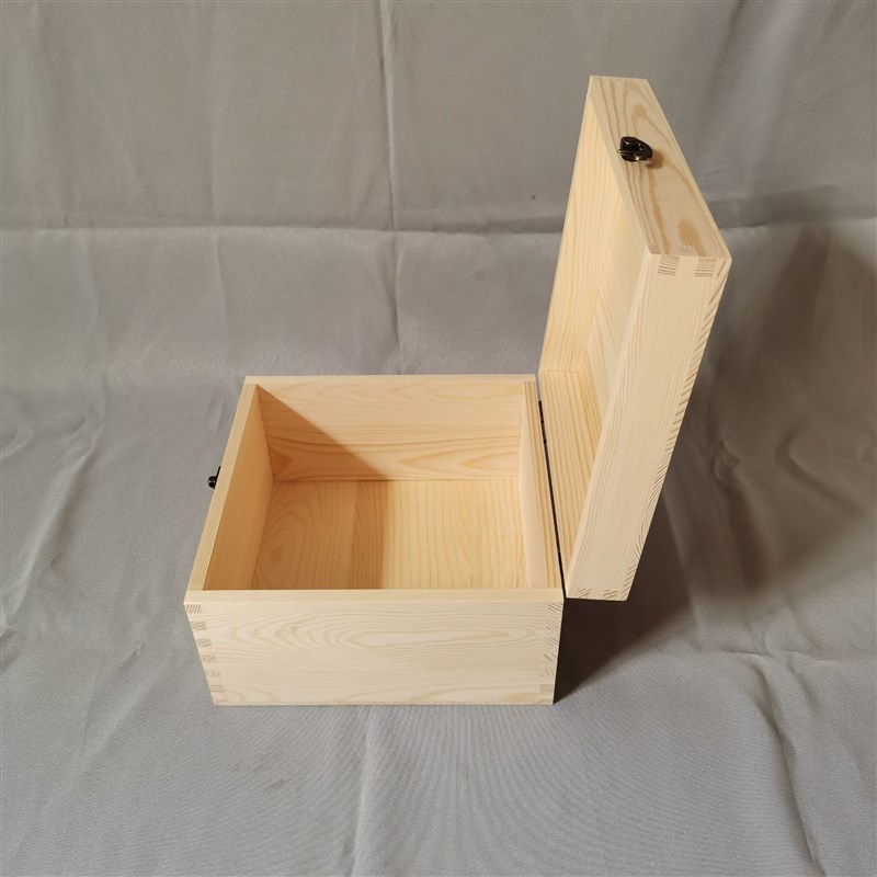 松木翻盖正方形收纳木盒木质桌面整理礼品盒制作储物盒包装盒