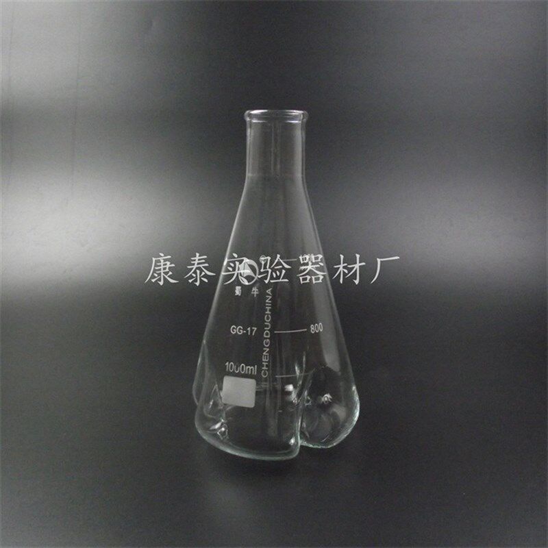1000ml具挡板三角摇瓶 1L摇菌三角烧瓶震荡瓶摇菌瓶摇均瓶