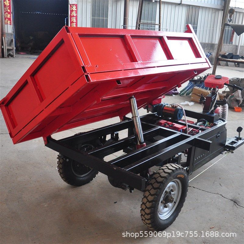 电动三轮拉货型三开门自卸车 48V侧翻型运输车 矿用三轮翻斗车