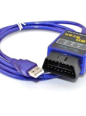 USB ELM327 OBD汽车检测仪 引擎清故障码保养灯ABS气囊行车电脑