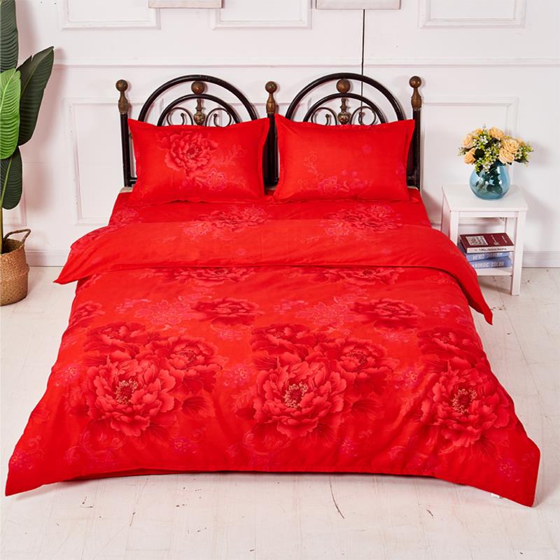 婚庆被套单件大红色结婚双人情侣200 230cm喜庆磨毛1.5米单人被罩