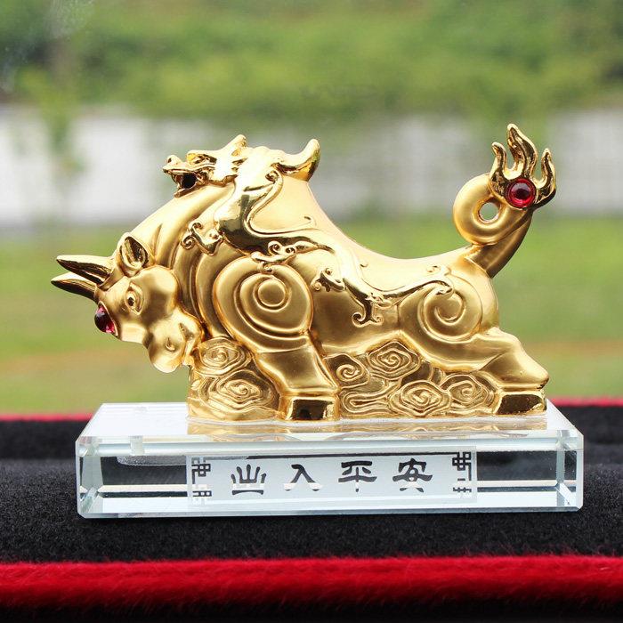 高档合金福牛汽车摆件创意车内装饰品小轿车内摆件饰品 招财祝福