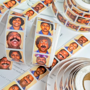 印度人抽象表情包网络热梗三哥卷卷贴封口胶带贴纸恶趣味整蛊贴纸