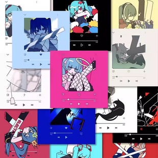 80张初音未来miku音乐贴纸可爱二次元少女术力口贴画手机壳行李箱