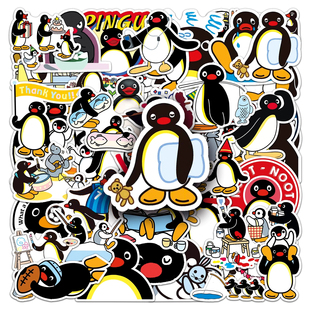 动漫企鹅pingu贴纸韩国家族可爱卡通动画笔记本电脑iPad防水贴画