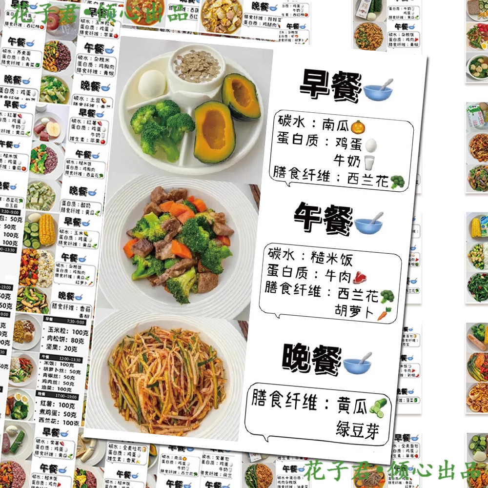 减脂三餐贴纸健康减肥低热量