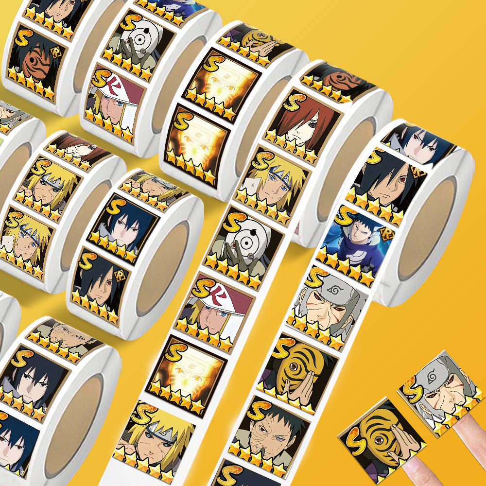 1000贴爆款火影忍者卷卷贴纸鸣人佐助等卡通人物手账创意封口贴画