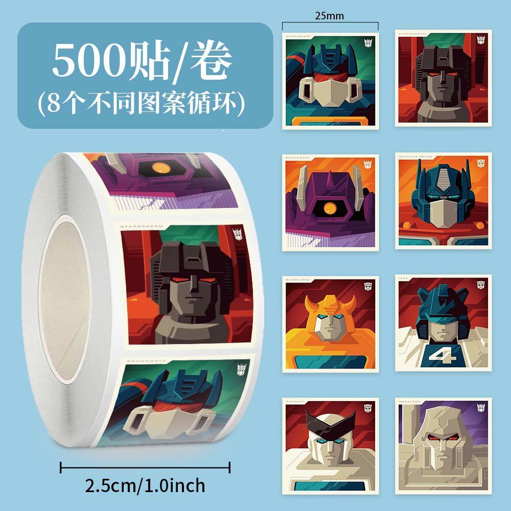 2000贴爆款变形金刚卷卷贴纸创意个性装饰贴画变形金刚手账封口贴