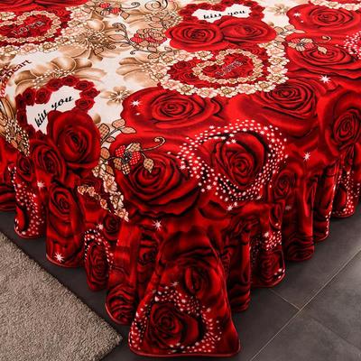 床裙款牛奶绒床单单件冬季加绒单面毛绒珊瑚绒双人单人被单不掉毛