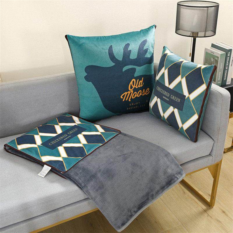 北欧风冬季毯子抱枕两用多功能抱枕被天鹅绒盖毯折叠靠枕被可机洗,居家布艺,抱枕被,淘宝优惠券,粉丝福利购,淘宝优惠卷