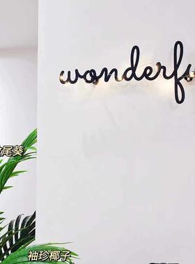 ins风北欧现代创意简约金属铁艺字母创意墙面上挂饰装饰挂件壁挂