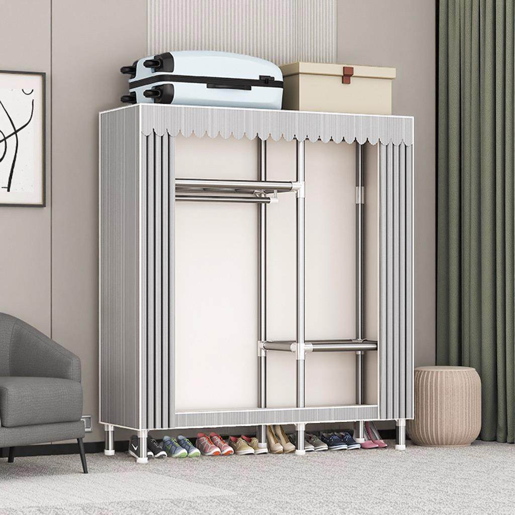 衣柜全钢架特厚加粗家用卧室简易衣柜拼接加厚爆款布衣柜结实耐用