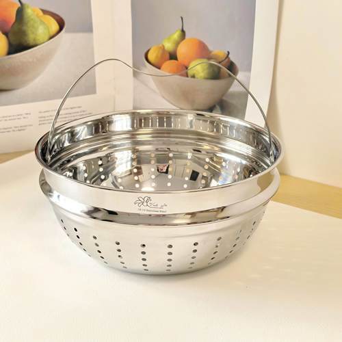维乐仕18/10不锈钢20cm沥水篮厨房圆形洗菜沥水篮水果篮收纳筐