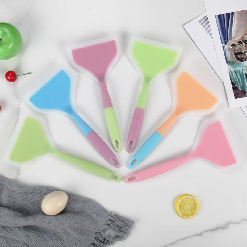 硅胶玉子烧铲不粘锅锅铲便携户外宽面硅胶铲双色玉子烧硅胶铲子