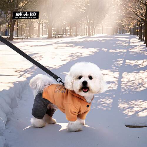 狗狗衣服冬季新款小型犬宠物衣服连帽卫衣加厚保暖狗狗四脚衣