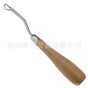 手工多功能地毯修补 JP高品质环保木柄弯钩针 假发编织钩针