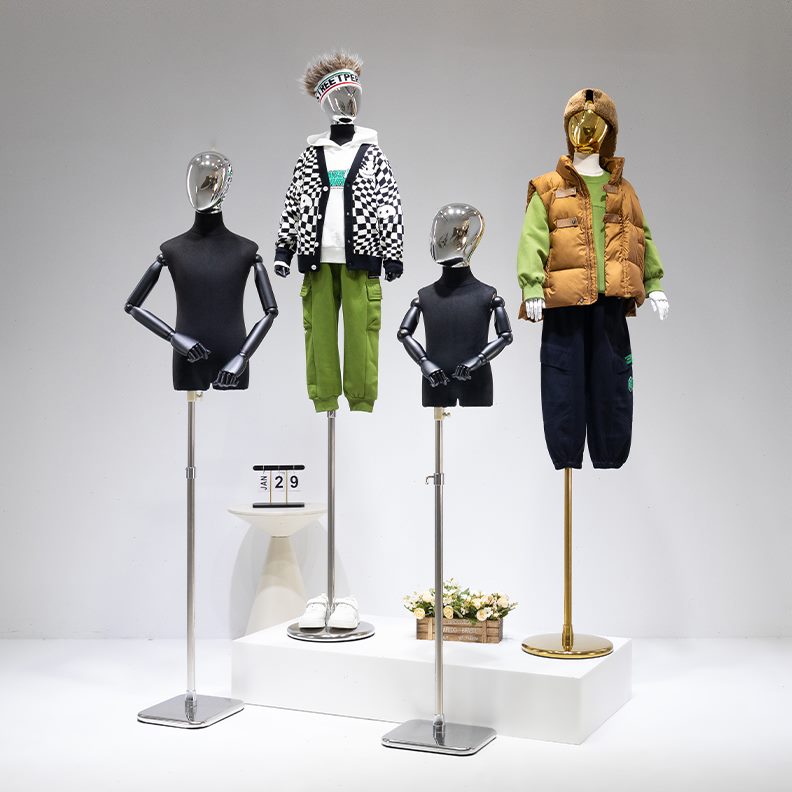 童装店全身童装半身人台橱窗道具男女展示架模特服装店模特小孩
