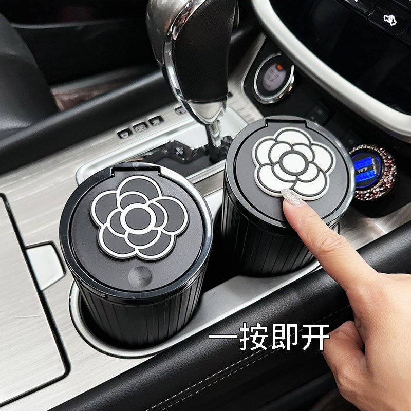 汽车前排内用垃圾桶车载创意中控台水杯槽置物桶卡通多Z功能收纳