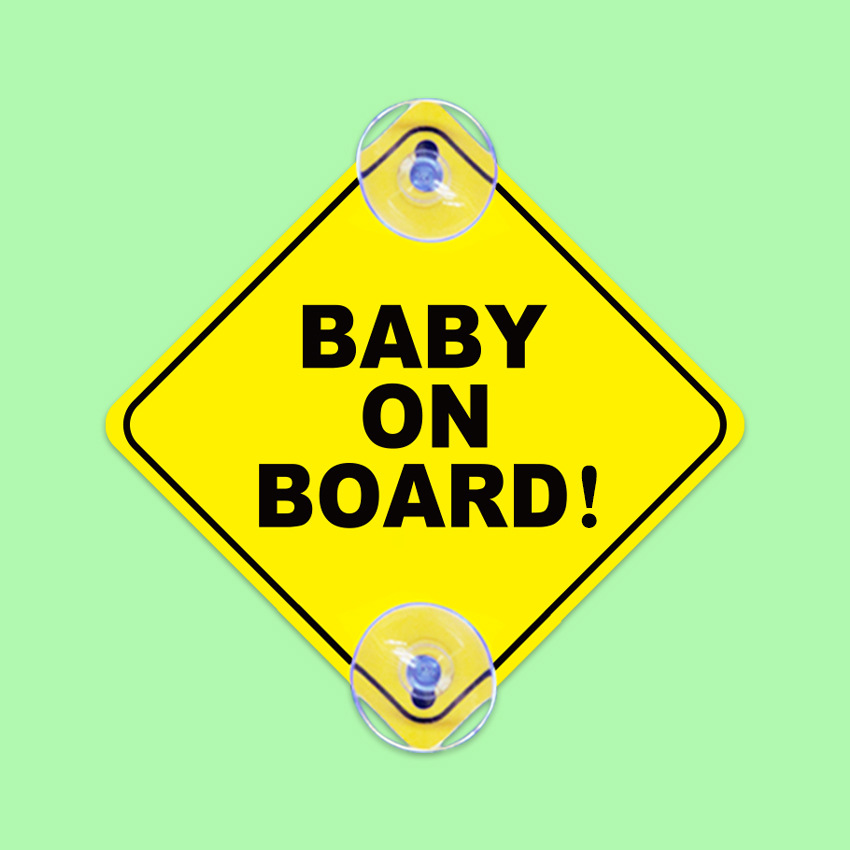 源头1MM厚度环保双吸盘车贴BABYONBOARD吸盘汽车车贴
