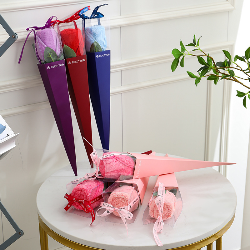 创意毛巾鲜花单支情人节玫瑰花束