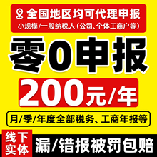 全国0零申报代理记账报税个体工商户会计做账小规模公司财务咨询