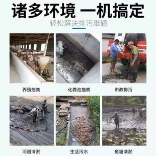 渠牛化粪沼气抽粪机220v家用养殖场淤泥泥浆泵搅匀泵无堵塞污水泵