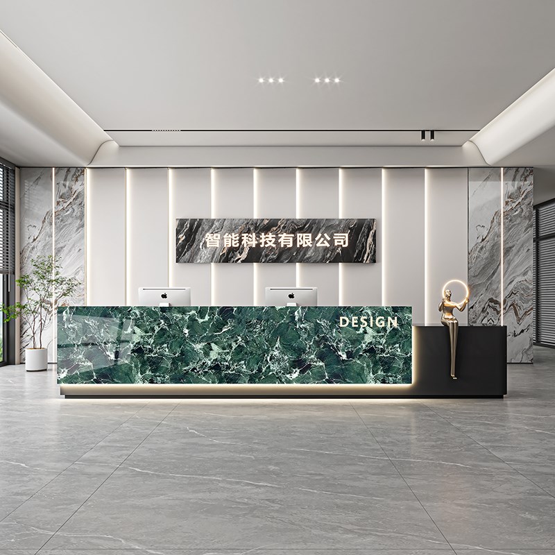 公司酒店前台售楼部物业办公接待台烤漆美容院收银台W培训机构吧