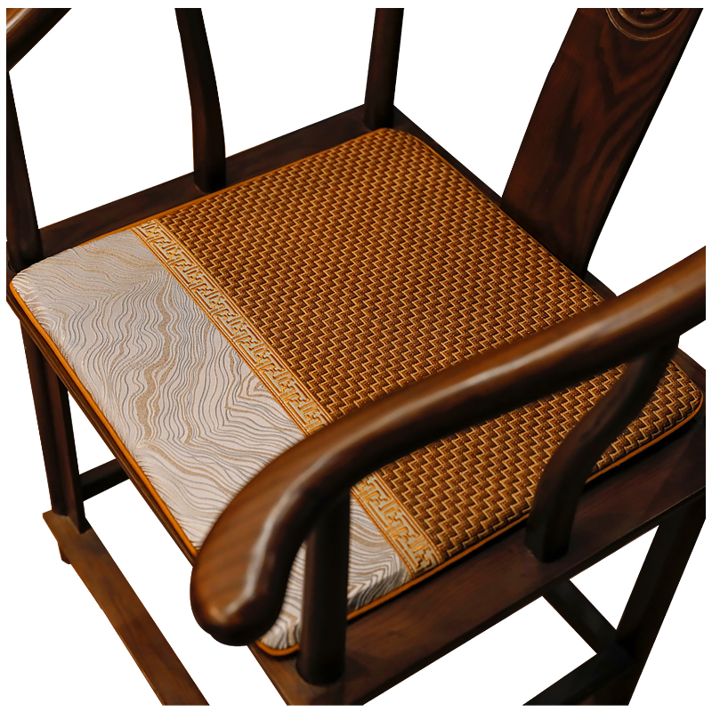 中式红木沙发坐垫实木圈椅茶椅垫夏季凉席坐垫透气藤竹席椅垫夏天
