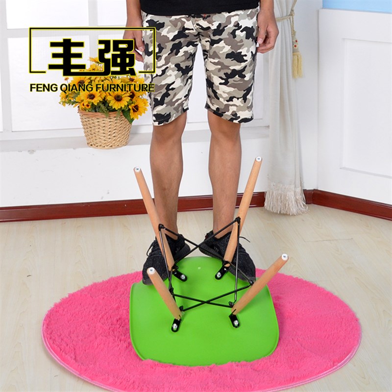 洽谈桌小桌子钢化玻璃圆桌茶几玻璃桌子圆钢化餐桌椅组合实木桌腿