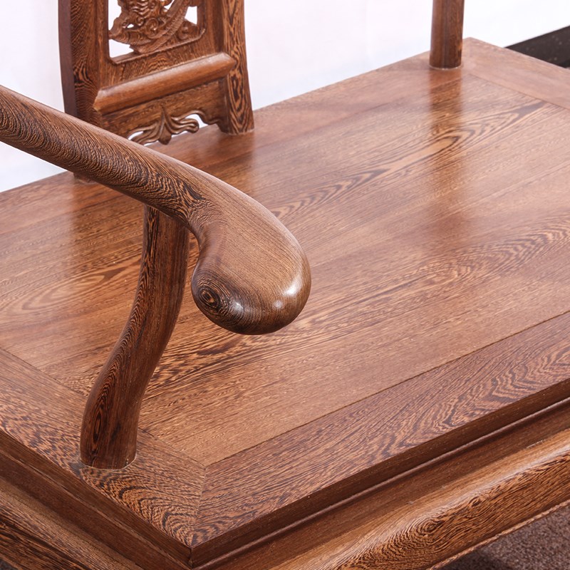 红木家具鸡翅木大禅椅盘腿打坐椅仿古中式实木太师椅圈椅禅修椅子