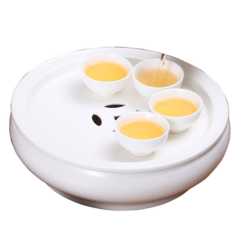 潮汕功夫茶茶具套装 家用潮州2人用陶瓷小瓷茶盘茶台盖碗杯一套