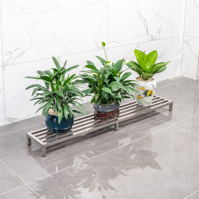 不锈钢阳台花盆架厨房家用单层落地式植物室内外承重底座置物托架