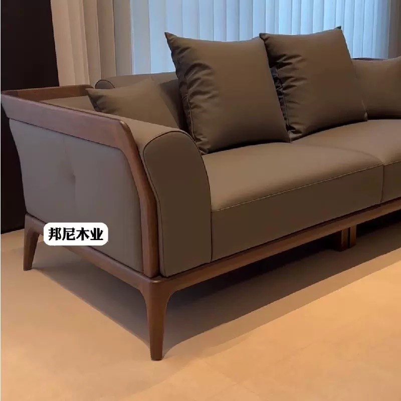 新中式沙发乌金木别墅客厅禅意北美黑胡桃木大户型中国风家具组合