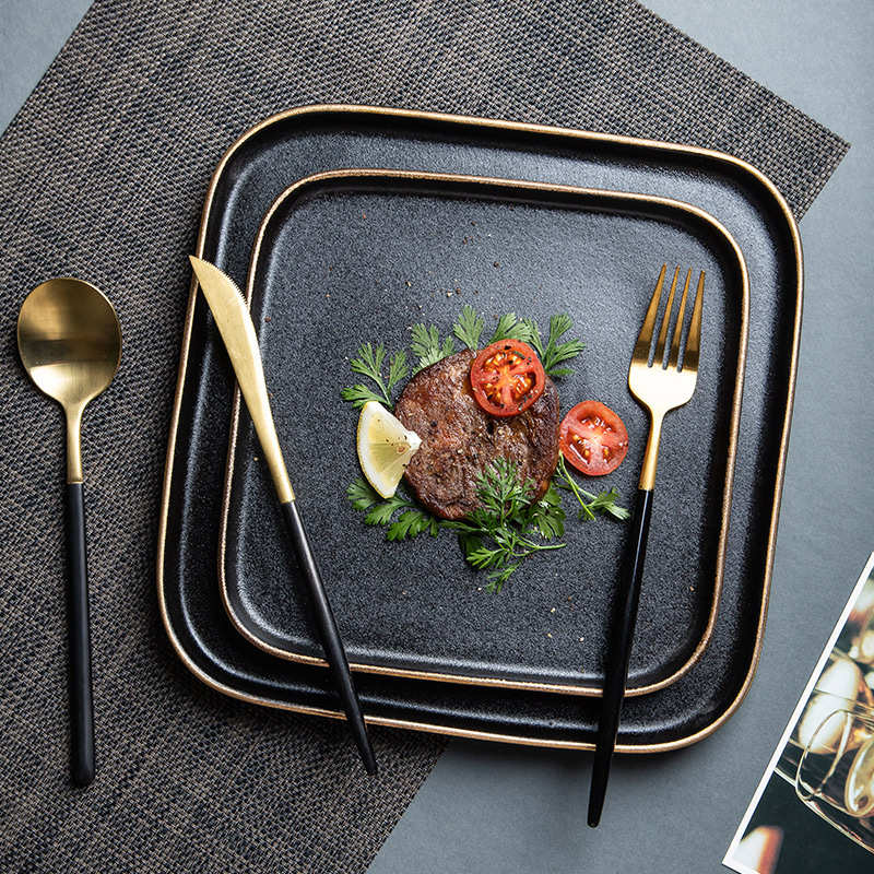 牛排餐盘6寸盘西式牛排盘早餐盘子北欧创意餐具西餐盘菜盘家用