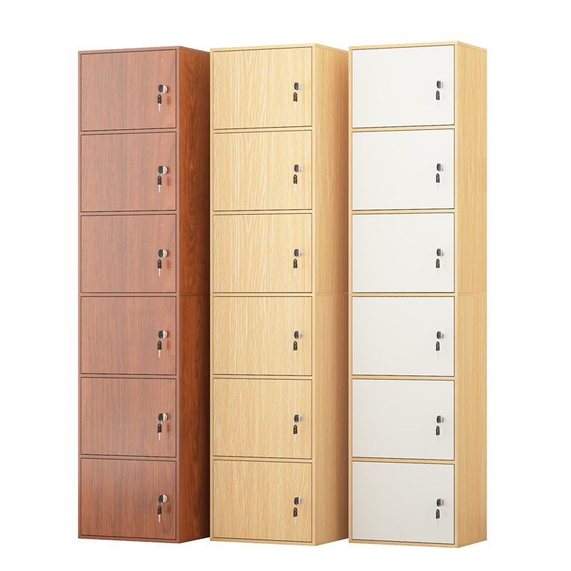 学生简易带门带锁书柜书架书橱简约现代置物收纳柜落地储物柜子