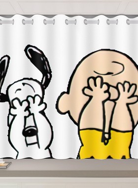 儿童房短窗帘男孩卧室房间卡通图案遮光2021年新款免打孔安装飘窗