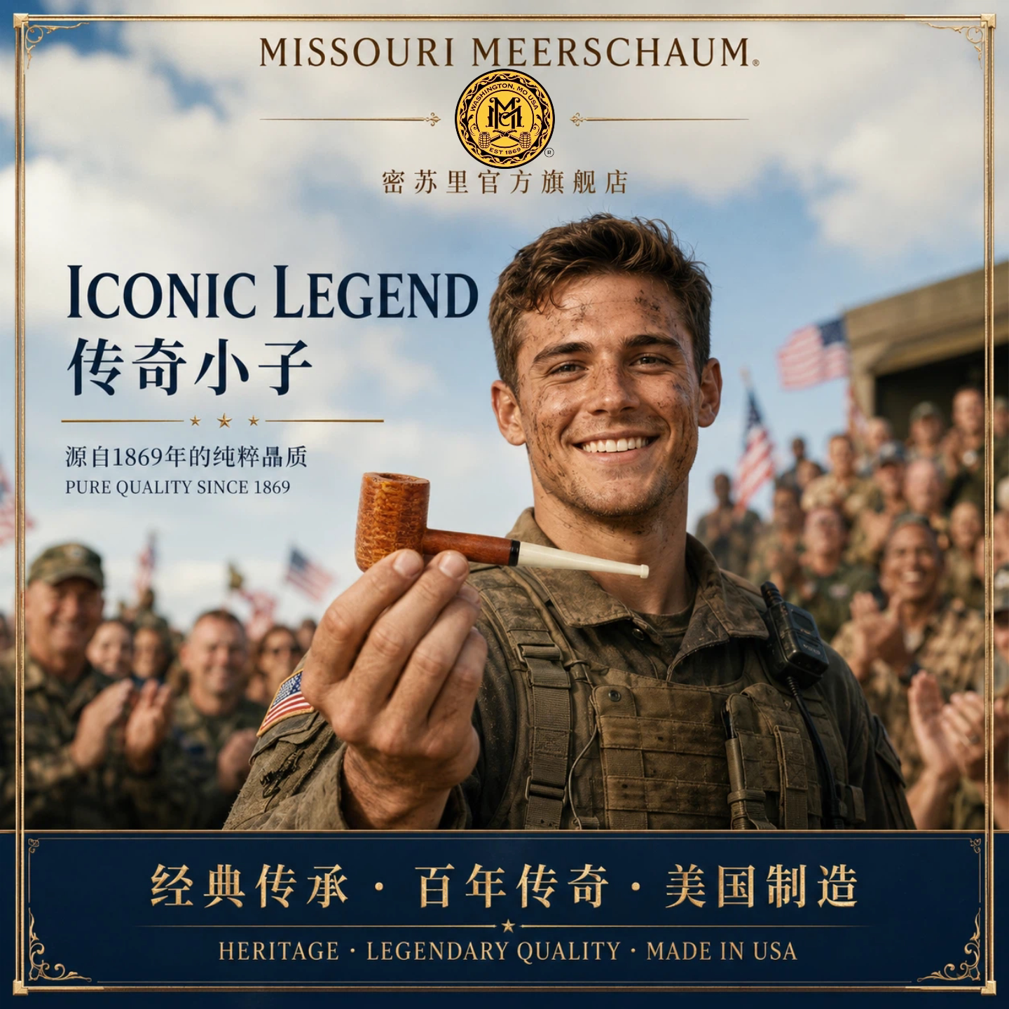 美国密苏里玉米芯烟斗传奇小子