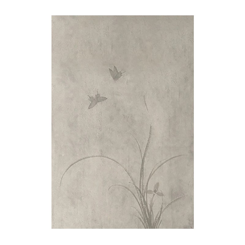 兰花侘寂风纯手绘油画玄关装饰画客厅餐厅抽象新中式花卉挂画图片