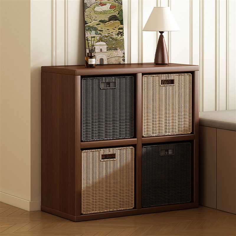 实木书架落地置物架家用简易书z柜客厅一体靠墙自由组合收纳储物