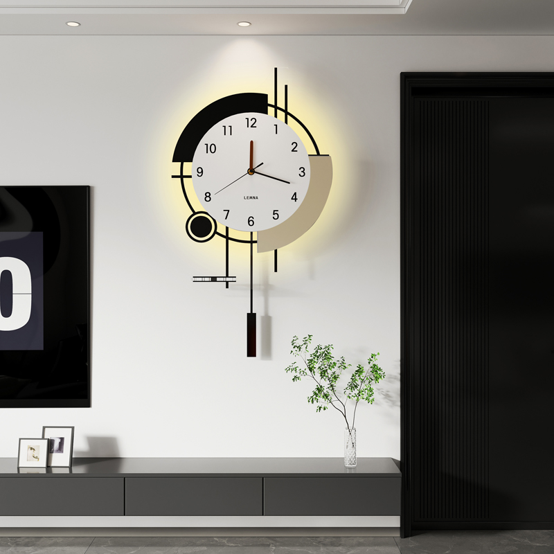 2024新款简约现代创意客厅挂钟艺E术家用时尚餐厅钟表大气静音时